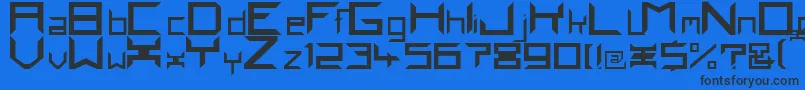 Pindowna Font – Black Fonts on Blue Background