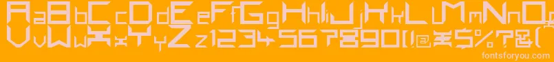 Pindowna-Schriftart – Rosa Schriften auf orangefarbenem Hintergrund