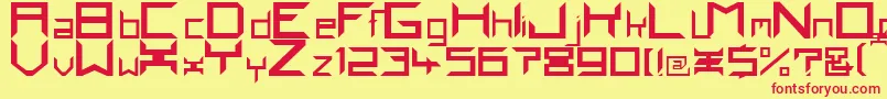 Pindowna Font – Red Fonts on Yellow Background