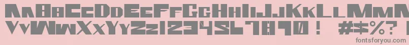 RammsteinSh2-fontti – harmaat kirjasimet vaaleanpunaisella taustalla