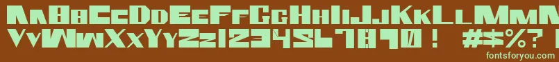 RammsteinSh2-fontti – vihreät fontit ruskealla taustalla