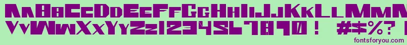RammsteinSh2 Font – Purple Fonts on Green Background