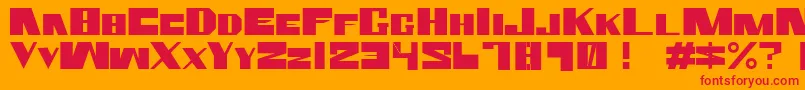フォントRammsteinSh2 – オレンジの背景に赤い文字