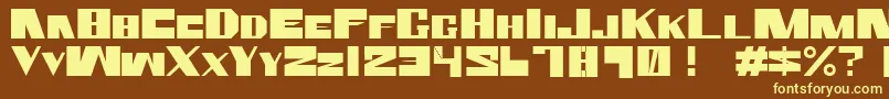 RammsteinSh2-fontti – keltaiset fontit ruskealla taustalla