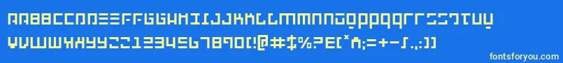 フォントRepulsor – 黄色の文字、青い背景