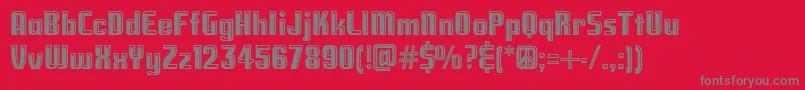 フォントNationalDebtHilite – 赤い背景に灰色の文字