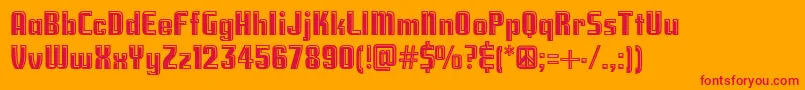 フォントNationalDebtHilite – オレンジの背景に赤い文字