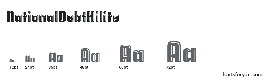 Размеры шрифта NationalDebtHilite
