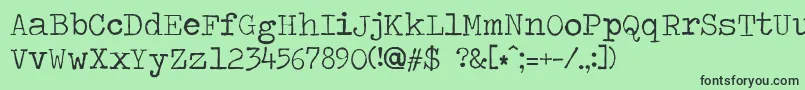 Travelingtypewriter Font – Black Fonts on Green Background