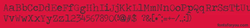 Travelingtypewriter Font – Black Fonts on Red Background
