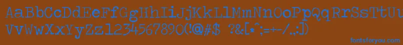 Travelingtypewriter Font – Blue Fonts on Brown Background