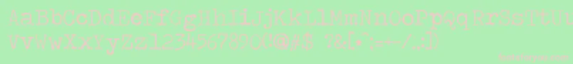 Travelingtypewriter Font – Pink Fonts on Green Background