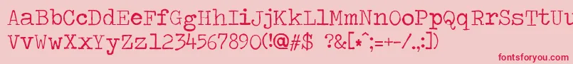 Travelingtypewriter Font – Red Fonts on Pink Background
