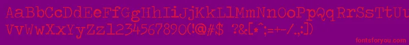 Travelingtypewriter Font – Red Fonts on Purple Background