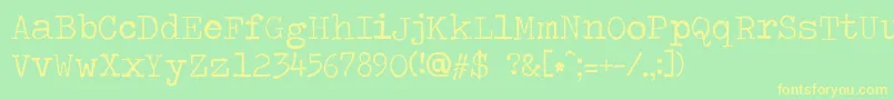 Travelingtypewriter Font – Yellow Fonts on Green Background