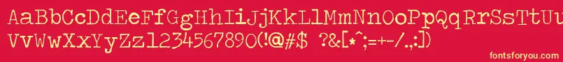 Travelingtypewriter Font – Yellow Fonts on Red Background