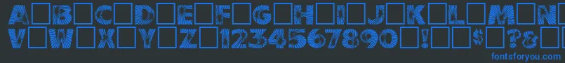 Starburst-Schriftart – Blaue Schriften auf schwarzem Hintergrund