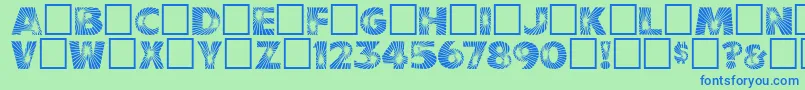 Starburst-Schriftart – Blaue Schriften auf grünem Hintergrund