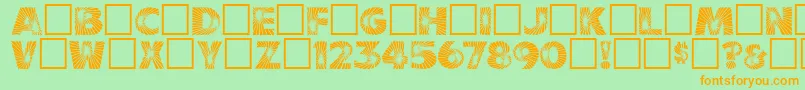 Starburst Font – Orange Fonts on Green Background