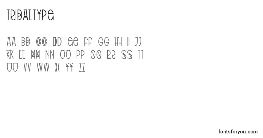Schriftart TribalType – Alphabet, Zahlen, spezielle Symbole