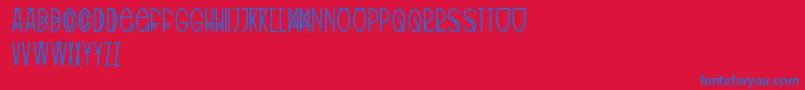 フォントTribalType – 赤い背景に青い文字