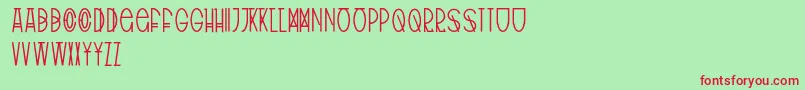 フォントTribalType – 赤い文字の緑の背景