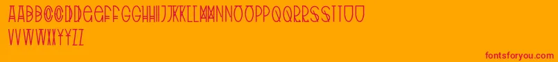フォントTribalType – オレンジの背景に赤い文字