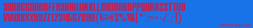 InflammableageRegular Font – Red Fonts on Blue Background