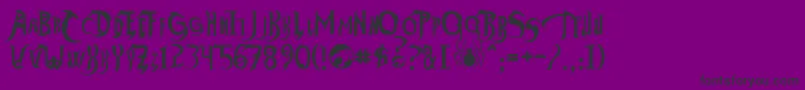ThundercatsHo-fontti – mustat fontit violetilla taustalla
