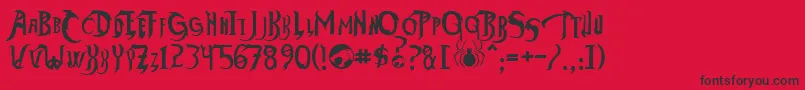 ThundercatsHo-Schriftart – Schwarze Schriften auf rotem Hintergrund