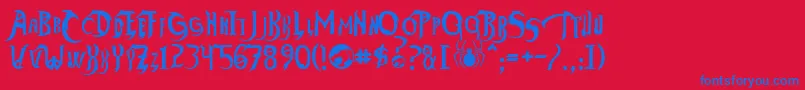 ThundercatsHo Font – Blue Fonts on Red Background