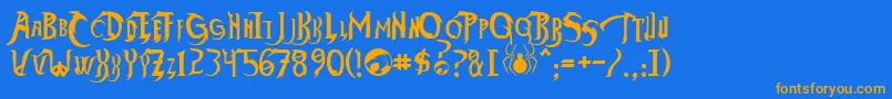 ThundercatsHo Font – Orange Fonts on Blue Background