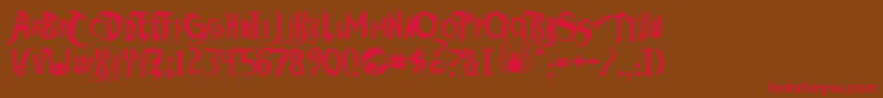 ThundercatsHo Font – Red Fonts on Brown Background