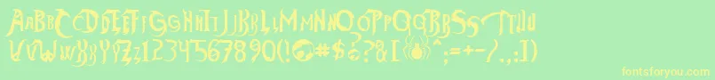 ThundercatsHo Font – Yellow Fonts on Green Background