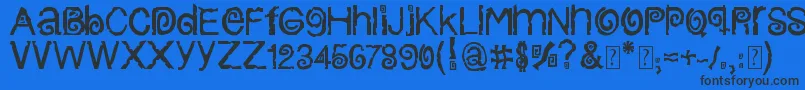 フォントColumbiaStroke – 黒い文字の青い背景
