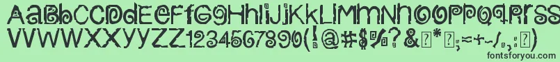 フォントColumbiaStroke – 緑の背景に黒い文字