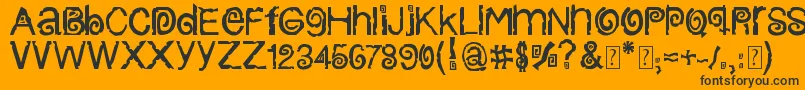 フォントColumbiaStroke – 黒い文字のオレンジの背景
