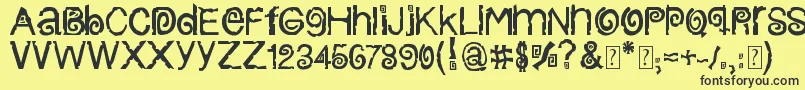 ColumbiaStroke-fontti – mustat fontit keltaisella taustalla
