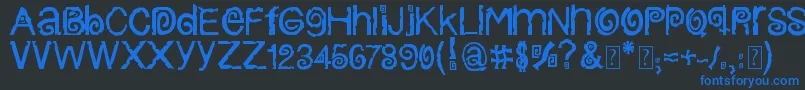 ColumbiaStroke-fontti – siniset fontit mustalla taustalla