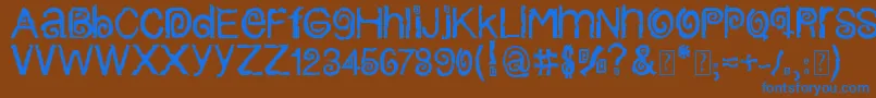 ColumbiaStroke-fontti – siniset fontit ruskealla taustalla