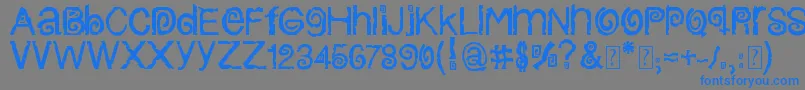 Шрифт ColumbiaStroke – синие шрифты на сером фоне