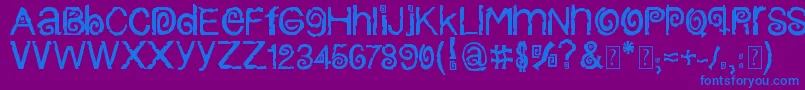 フォントColumbiaStroke – 紫色の背景に青い文字