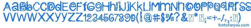 フォントColumbiaStroke – 白い背景に青い文字