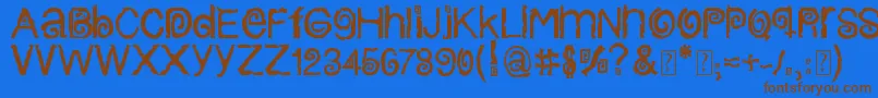 ColumbiaStroke-Schriftart – Braune Schriften auf blauem Hintergrund