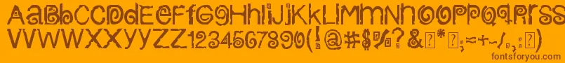 ColumbiaStroke-Schriftart – Braune Schriften auf orangefarbenem Hintergrund