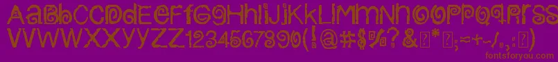 フォントColumbiaStroke – 紫色の背景に茶色のフォント