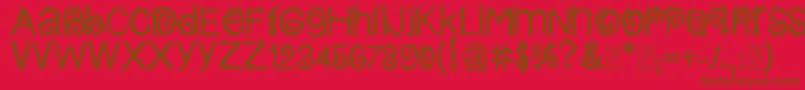 フォントColumbiaStroke – 赤い背景に茶色の文字