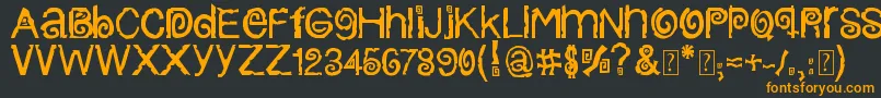 フォントColumbiaStroke – 黒い背景にオレンジの文字