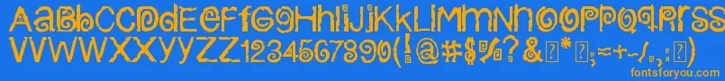 Шрифт ColumbiaStroke – оранжевые шрифты на синем фоне