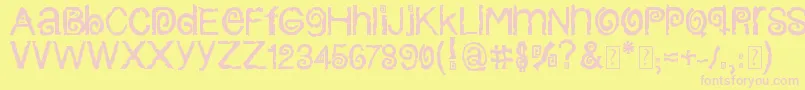 ColumbiaStroke-fontti – vaaleanpunaiset fontit keltaisella taustalla